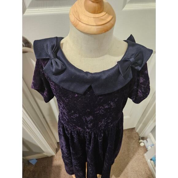 Jenni Jennifer Moore girls dress‎ purple crushed velvet size 6X - Picture 2 of 9